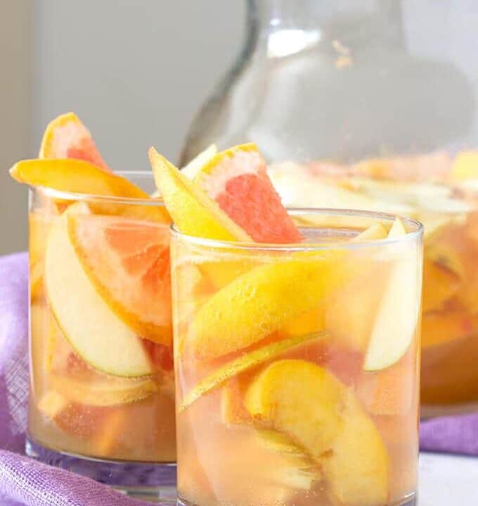 Peach Grapefruit Sangria with Pitcher