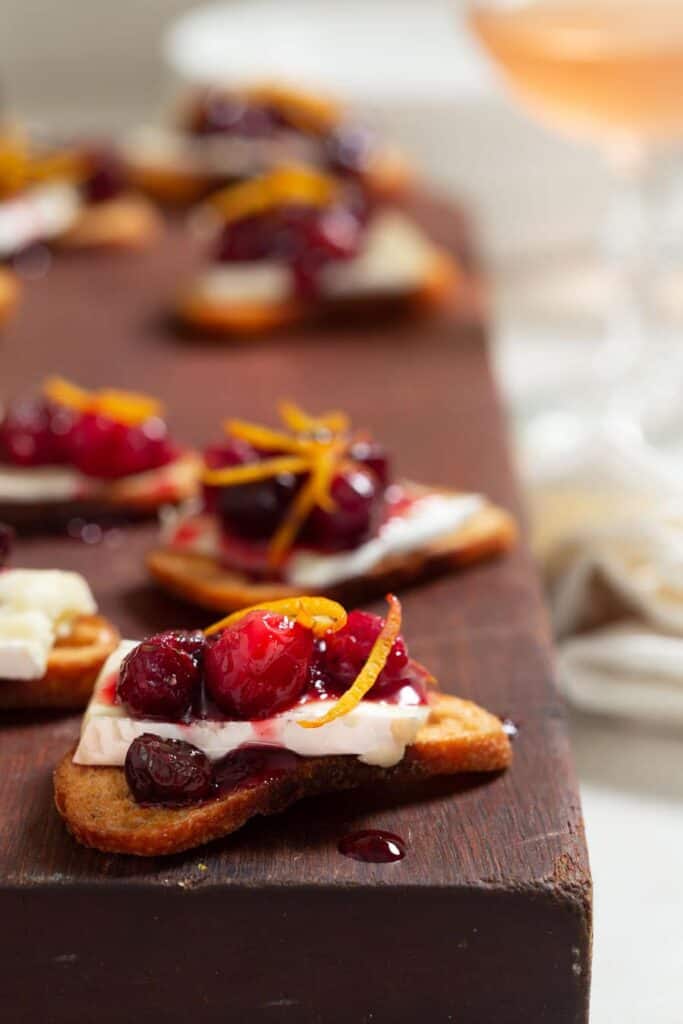 Cranberry Brie Crostini Appetizer - Cup of Zest