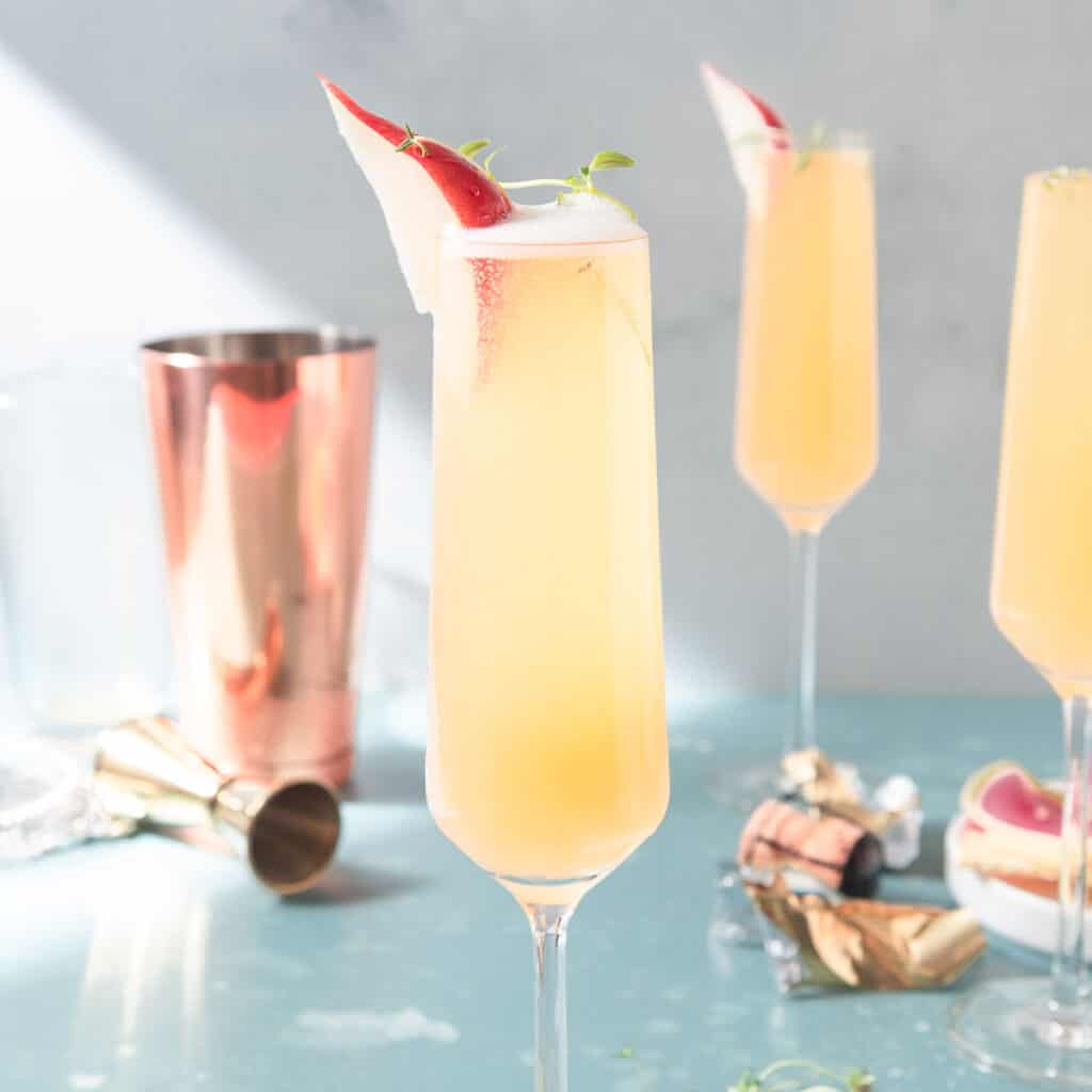 Pear and Gin Prosecco Cocktail Recipe w/ Thyme Cup of Zest