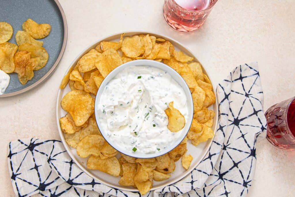 Sour Cream and Chive Dip (EASY Chip Dip) - Cup of Zest